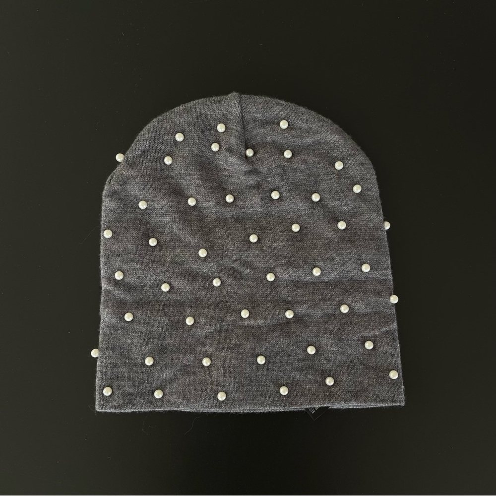 Zara Grey Pearl Hat